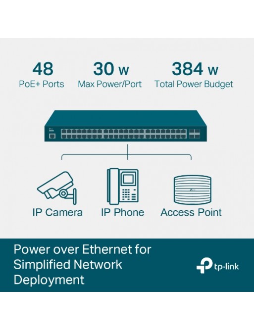 Switch managable JetStream Tp-Link 52 ports Gigabit L2+ avec 48 ports PoE+ - tunisie - sousse