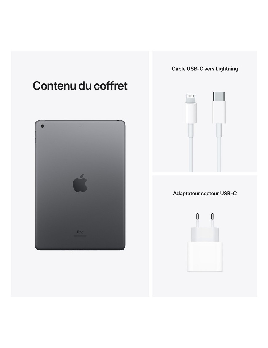 iPad Apple Wifi+Cellular, 10,2" - 4G-LTE - 64Go - Grey-tunisie-sousse