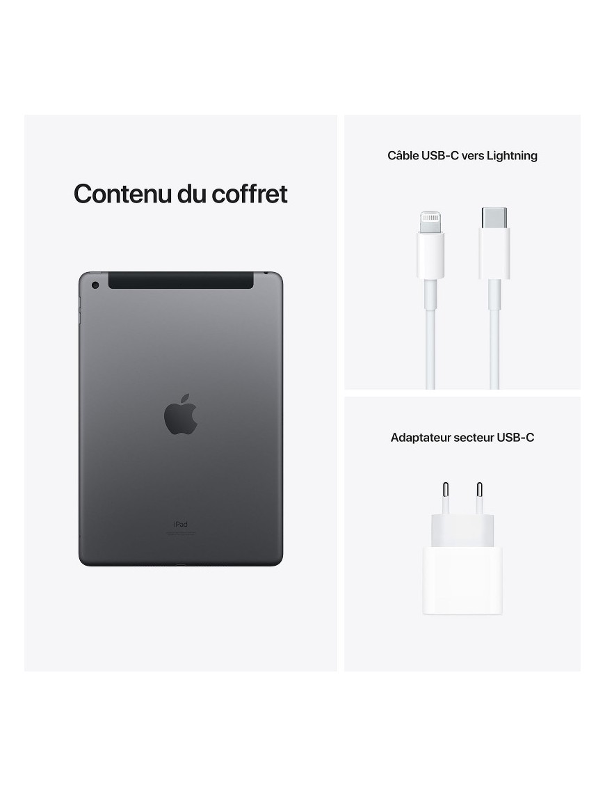 iPad Apple Wifi+Cellular, 10,2" - 4G-LTE - 256Go - Grey -tunisie-sousse