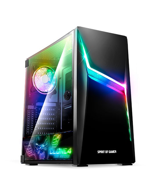 Boitier PC gamer Ghost one RGB EDITION 60 modes , compatible carte mère  ATX, mATX, jusqu'à 4 baies