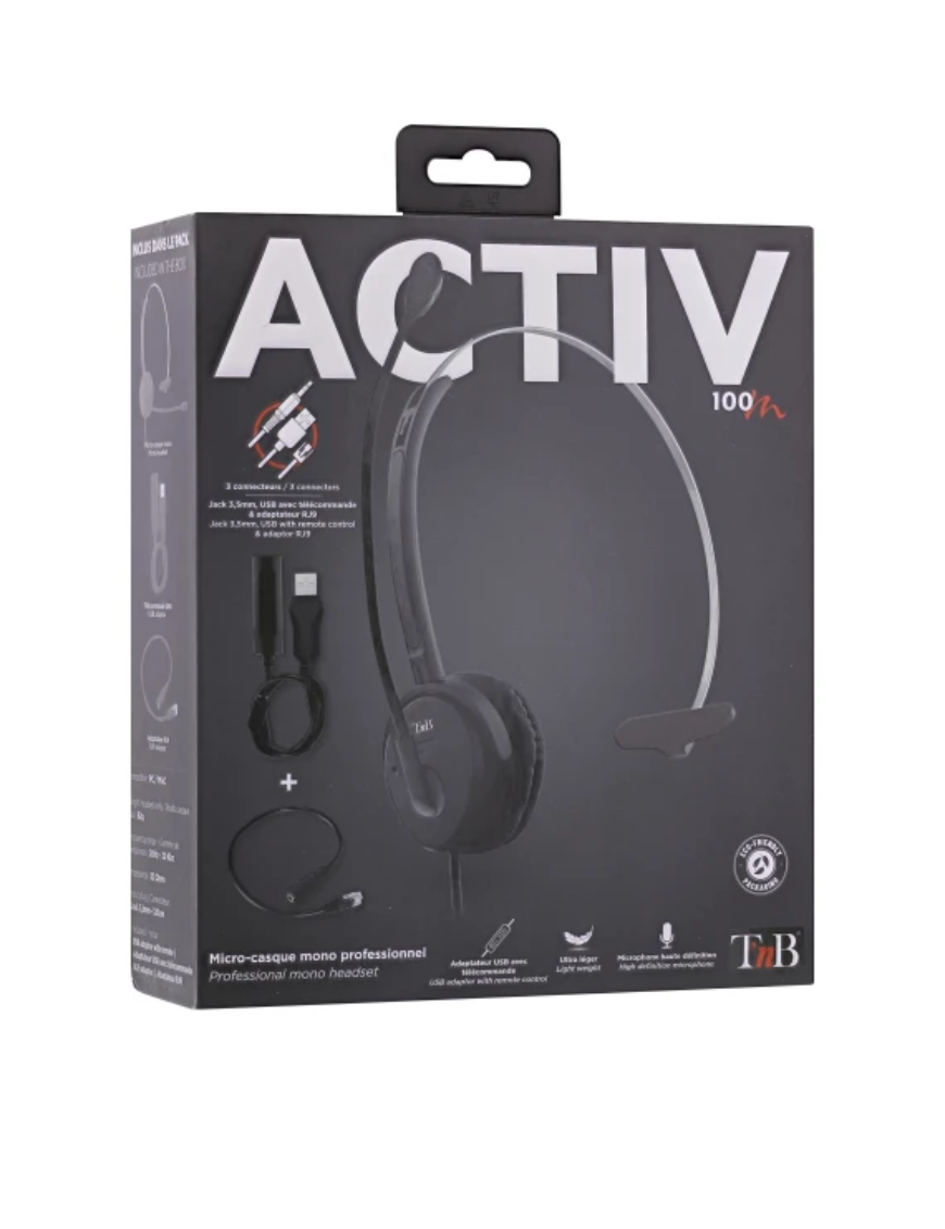 Micro Casque T'nb mono ACTIV 100M - Filaire -  Pour Call Center-Tunisie-Sousse