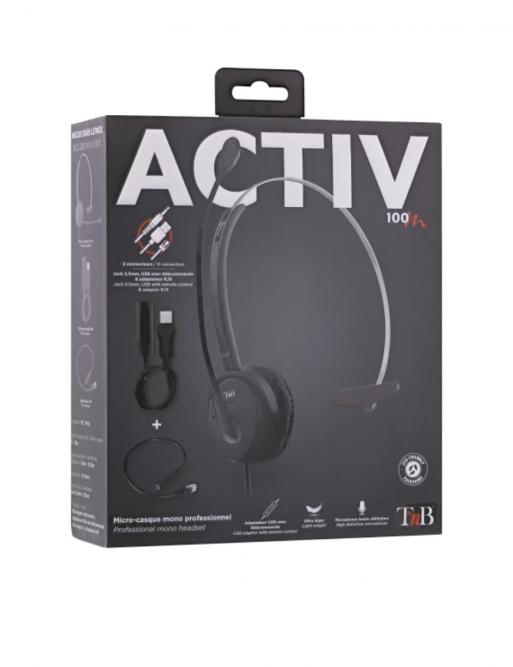 Micro Casque T'nb mono ACTIV 100M - Filaire -  Pour Call Center-Tunisie-Sousse