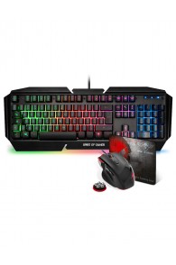 Pack Bundle SPIRIT OF GAMER 3en1: Clavier Semi-Mécanique, Souris, Tapis - RGB