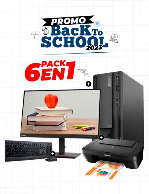 Promo Pack Bundle 6EN1 : Pc De Bureau LENOVO I3 +Ecran LENOVO 22"+ Imprimante CANON 3en1+ Clavier + Souris-tunisie-sousse