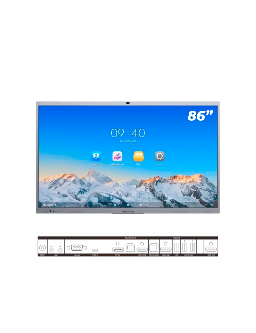 Ecran HIKVISION Interactif  Plat Avec Camera 4K  86"