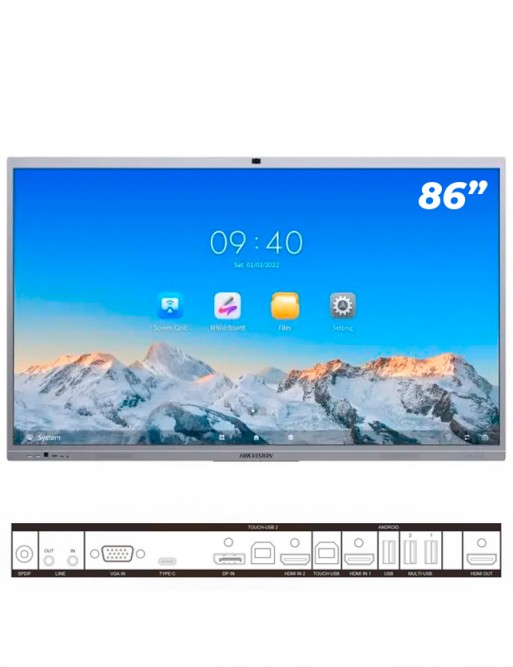 Ecran HIKVISION Interactif  Plat Avec Camera 4K  86"