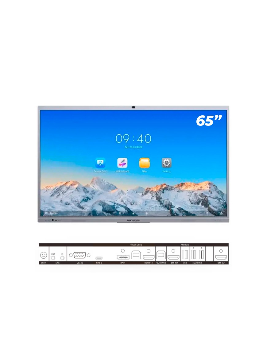 Ecran HIKVISION Interactif  Plat avec Camera 4K  65"
