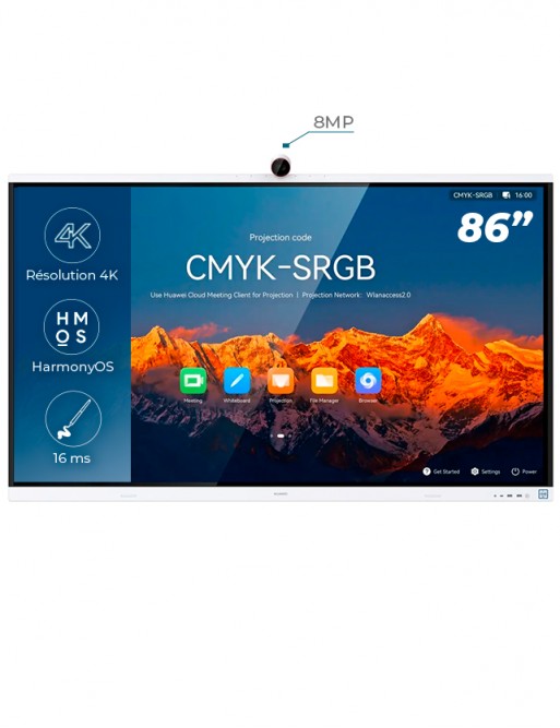 Ecran Interactif HUAWEI IdeaHub S2 86’’ 4K - HarmonyOS / Windows - Caméra intégrée - Tunisie
