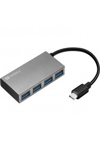 HUB SANDBERG 136-20 USB-C VERS 4 USB 3.0 - GRIS