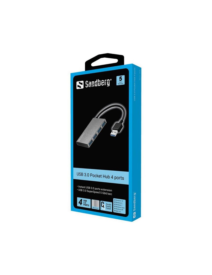 HUB SANDBERG 133-88 USB 3.0 Pocket Hub 4 ports