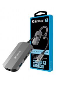 Station D'Accueil SANDBERG USB-C 6in1 Travel Dock