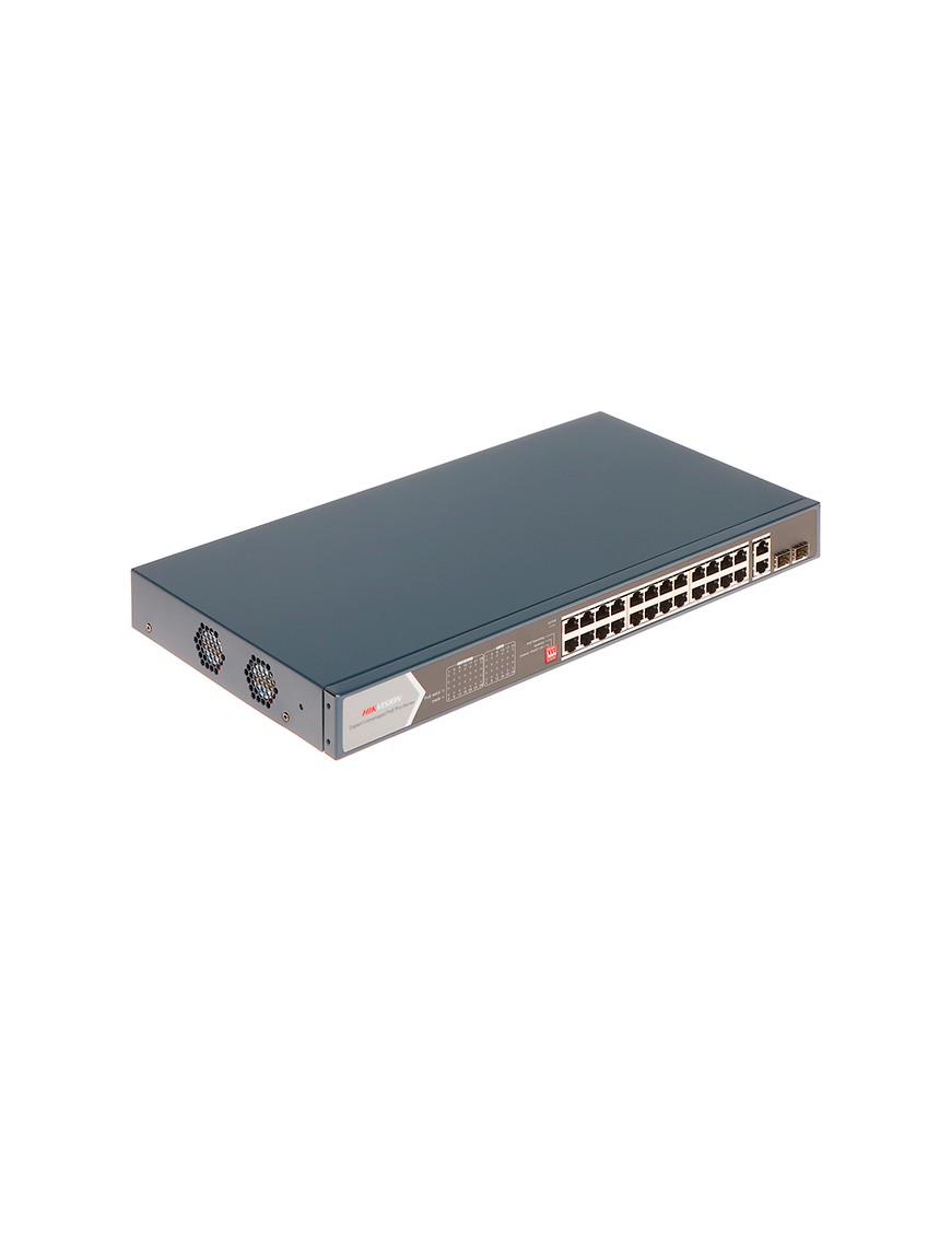 Switch HIKVISION - 28x Ports Gigabit - 20x POE - 4x Hi_POE -2x Fibre optique - Unmanaged