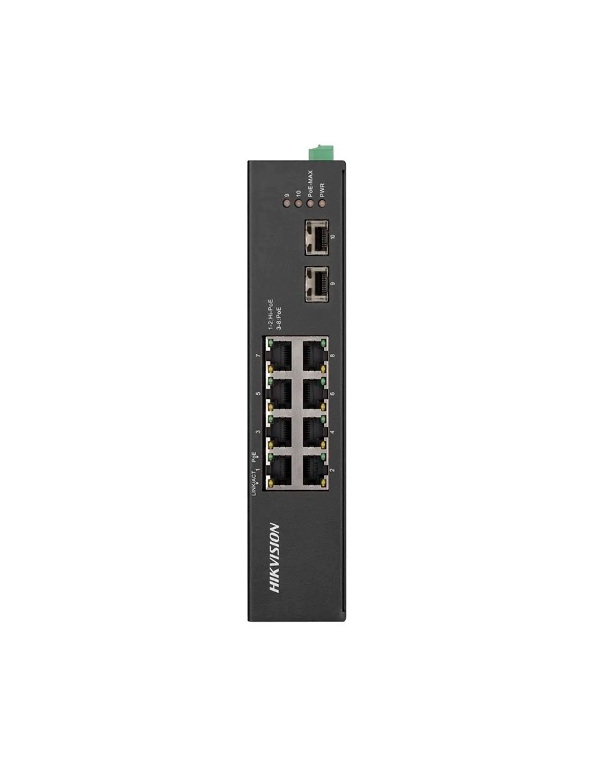 Switch HIKVISION - 10x Ports Gigabit - 6x POE - 2x Hi_POE - 2x Fibre optique - Unmanaged