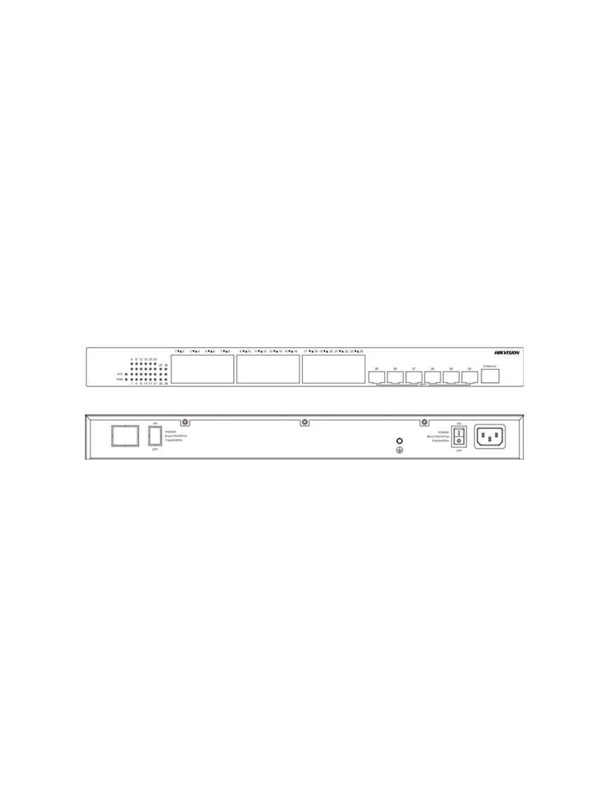 Switch HIKVISION - 30x Ports Gigabit -  6x 10Gigabit Fibre optique - Unmanaged