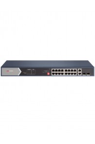 Switch HIKVISION - 20x Ports Gigabit - 12x POE - 4x Hi_PoE - 2x Fibre optique - L2 -Unmanaged