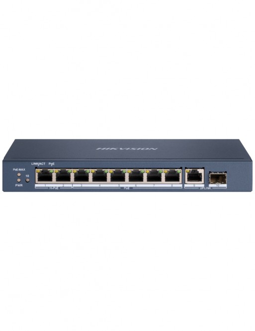 Switch HIKVISION - 10x Ports Gigabit - 6x POE - 2x Hi_POE - 1X