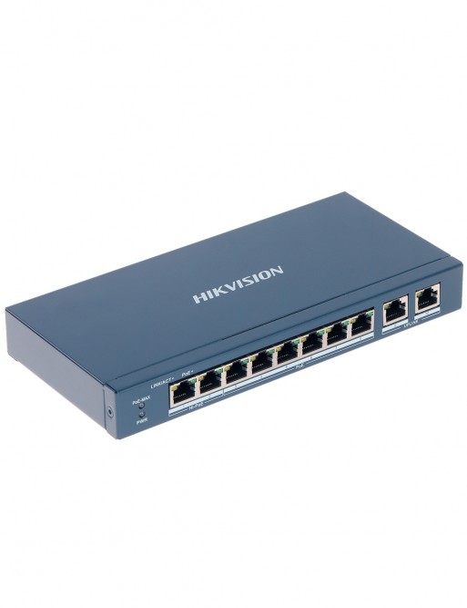Switch  HIKVISION - 10x Ports  - 8x POE - 2x Gigabit RJ45 - Smart managed