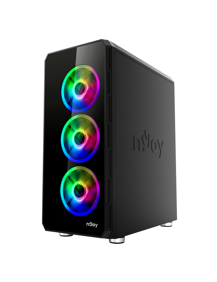 Boitier Pc Gamer NJOY ARENA - Moyen Tour - ATX/M-ATX  - ARGB Black