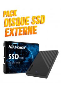 Pack Promo disque dur externe  ( Disque SSD e100 -128 Go + Boitier HIKVISION HS-HUB-MHC201 2.5