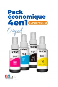 Pack de 4 Bouteille D'encre EPSON 664 EcoTank