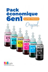 Pack de 6 Bouteille D'encre EPSON 673 EcoTank