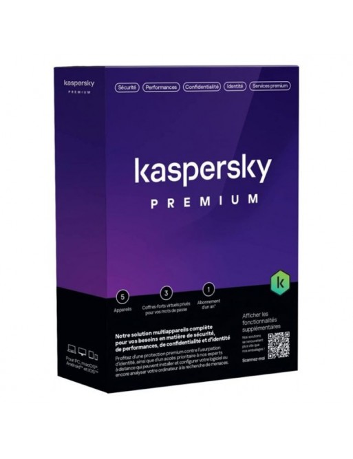 Antivirus KASPERSKY PREMIUM SLIM SIERRA MAG - 5 POSTES - 1AN-sousse-tunisie