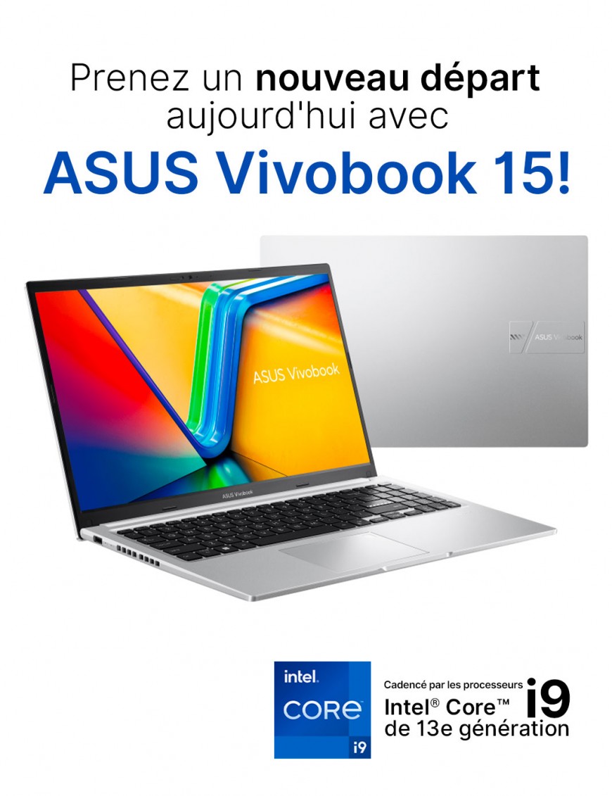 Pc Portable ASUS VivoBook 15 X1502VA i9 13ème Gén.- 8Go - 512Go