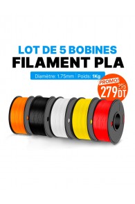 Lot de 5 bobines de Filament PLA 1.75mm  1KG pour imprimante 3D
