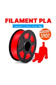 Filament PLA 1.75mm  1KG Rouge pour imprimante 3D