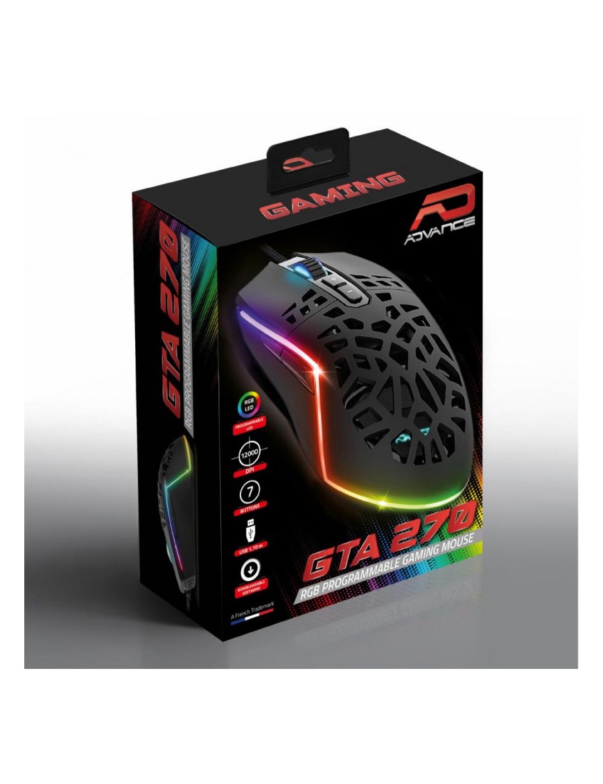 Souris Gaming ADVANCE GTA270 RGB 12000DPI -Tunisie-Sousse