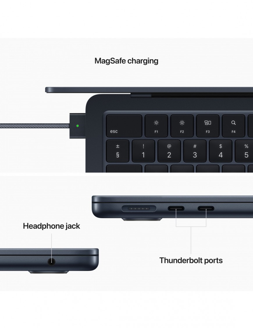 MacBook Air 15" Apple M2 CPU 8C GPU 10C SSD 256Go - Midnight - tunisie-sousse