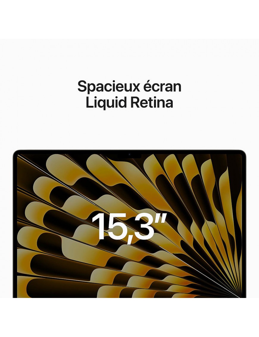 MacBook Air 15" Apple M2 chip 'with 8 core CPU and 10 core GPU 256GB - Starlight - tunisie-sousse