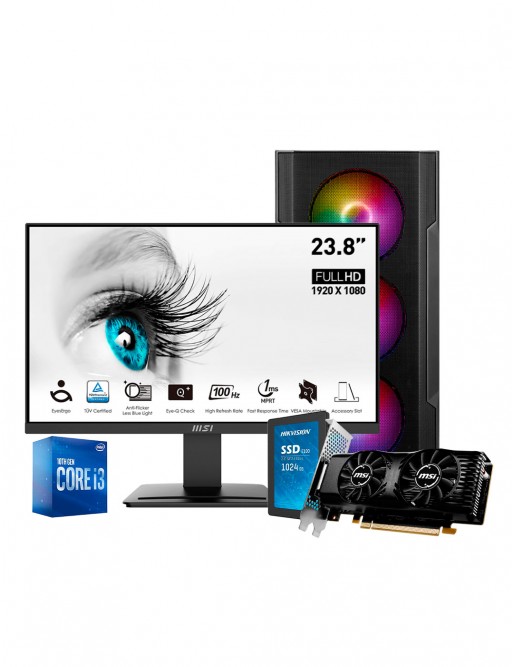 Pc De Bureau POWERED BY MSI I3 10ème Gén.- 8Go - 1To SSD + Ecran MSI 24 Pouces-tunisie-sousse