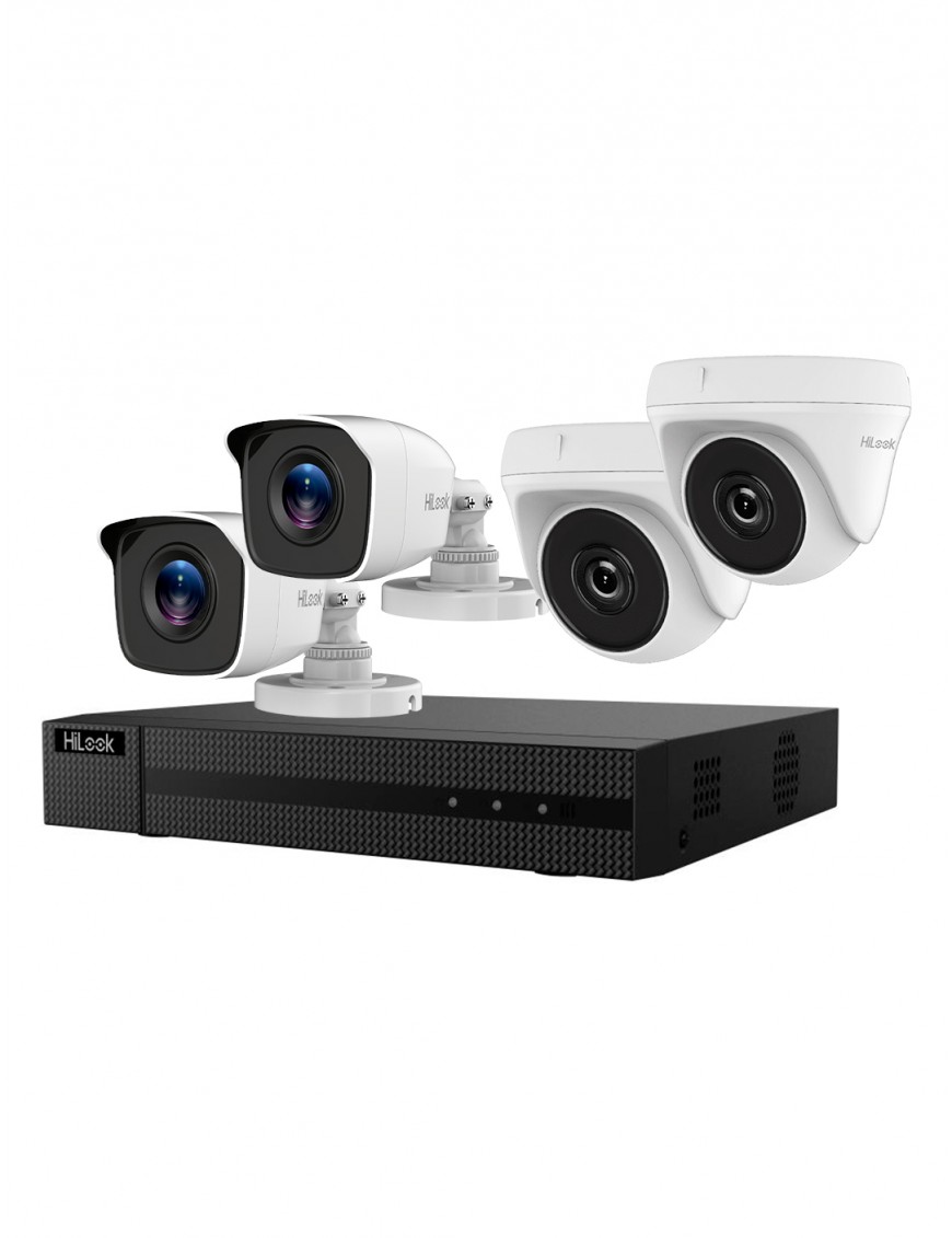 Pack de Vidéosurveillance complet HomeSafe 4h.2 DVR HD + 4 CAMERAS-2MP Avec  accessoires