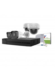 Protect+ 4i.2 - Pack de Vidéosurveillance Complet  HIKVISION HiLook NVR + 4 cameras 2MP PoE avec  accessoires