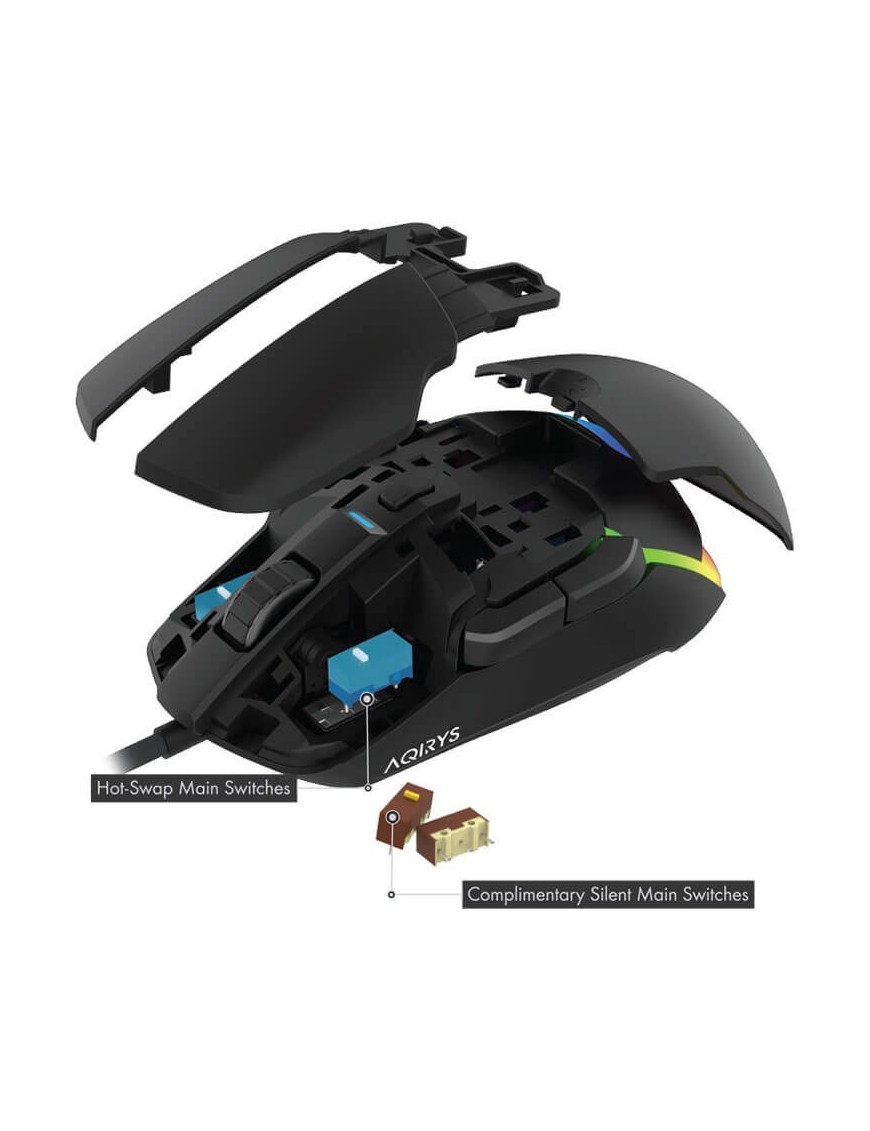 Souris Gamer Filaire AQIRYS LYNX - Noir - Tunisie-Sousse