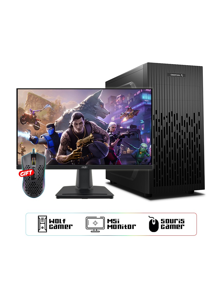 Pack Gamer Wolf II AMD R.5-3600X - 16Go - RTX3050-tunisie-sousse