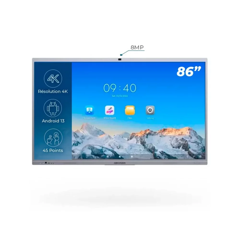 Ecran HIKVISION Interactif  Plat  4K  86"