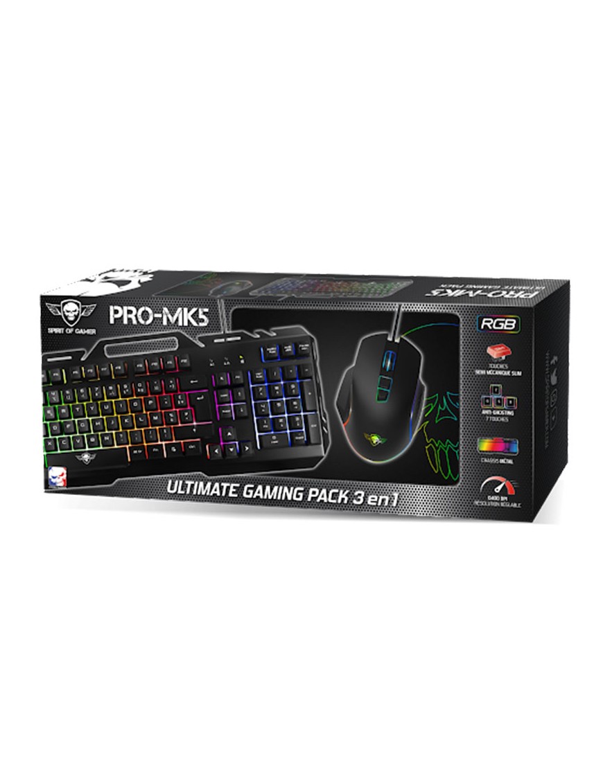 Pack SPIRIT OF GAMER CLS-PMK5 - Clavier, Souris et Tapis -tunisie-sousse