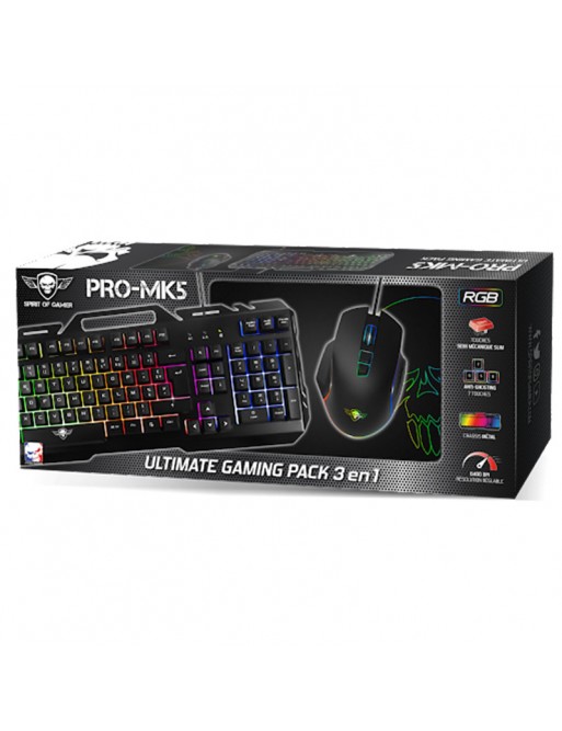 Pack SPIRIT OF GAMER CLS-PMK5 - Clavier, Souris et Tapis -tunisie-sousse