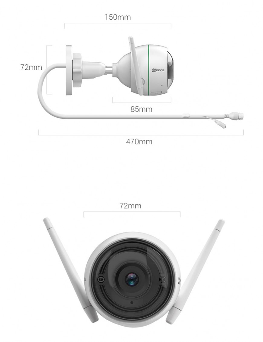 Caméra Surveillance Extérieure EZVIZ C3WN WiFi - Full HD - tunisie -sousse