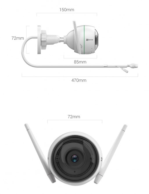 Caméra Surveillance Extérieure EZVIZ C3WN WiFi - Full HD - tunisie -sousse
