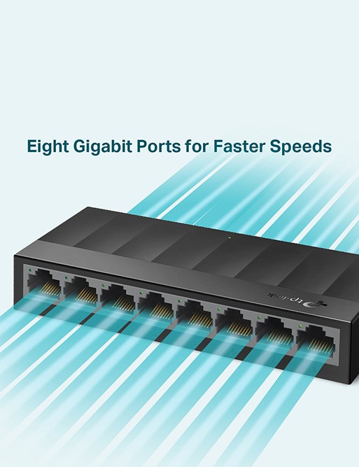 Switch de Bureau TP-Link LS1008G 8 Ports Gigabit - 10/100/1000 Mbps Tunisie-Sousse
