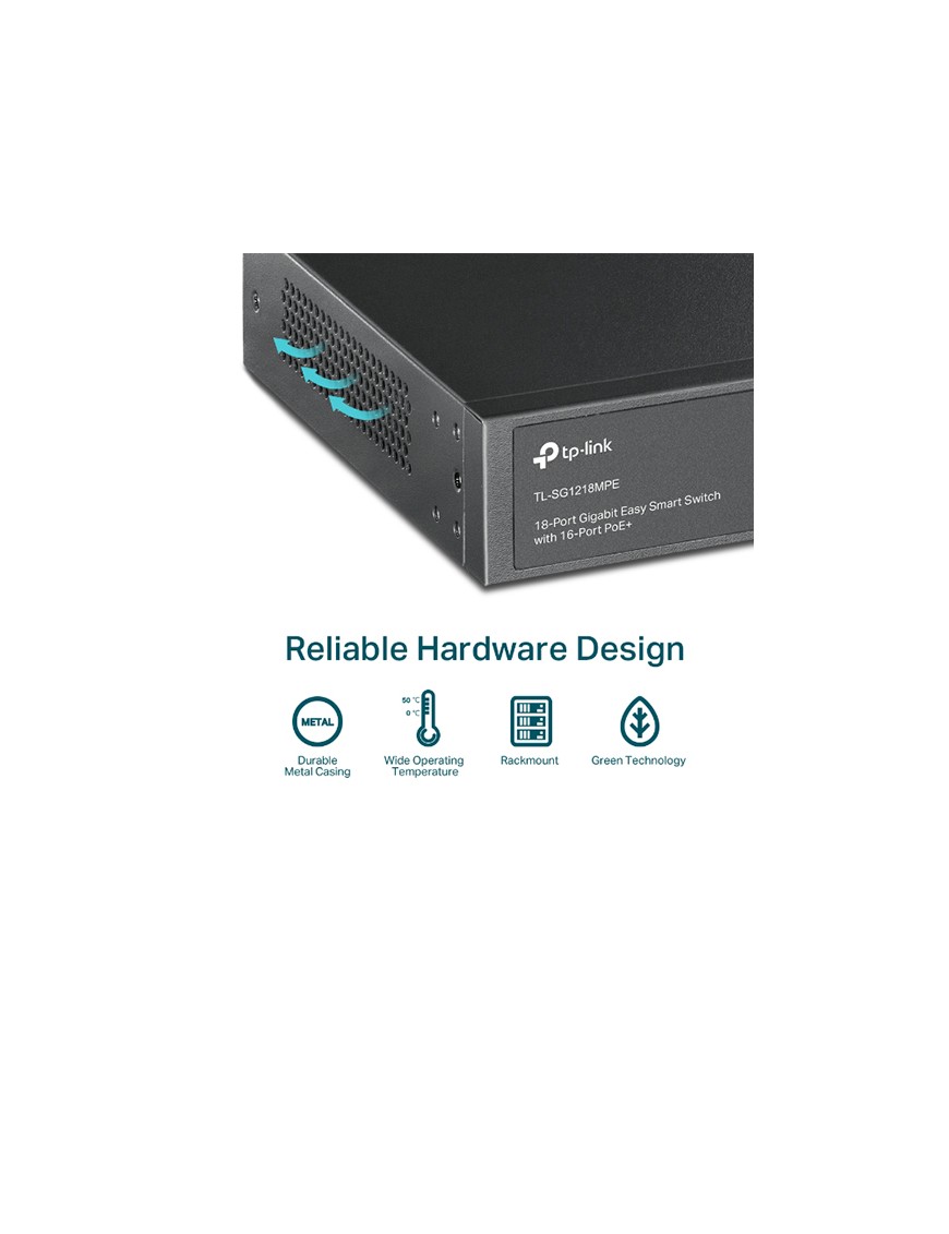 Switch de Bureau TP-Link TL-SG1218MPE 16 Ports Gigabit Easy Smart PoE/PoE+ tunisie-sousse