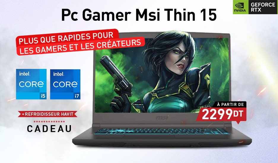 powered by msi, pc gaming à bas prix-tunisie